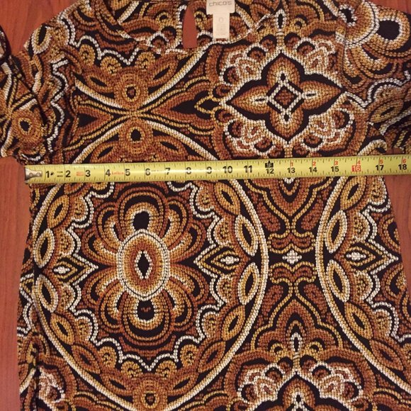 Chico's Abstract Print Top Sz 0 Small - Picture 7 of 7